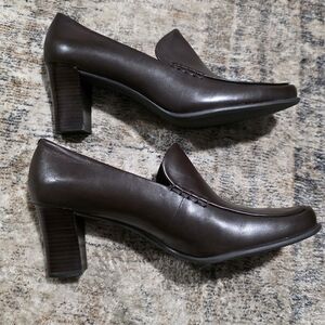 Leather Elegant Brown Women's Loafers